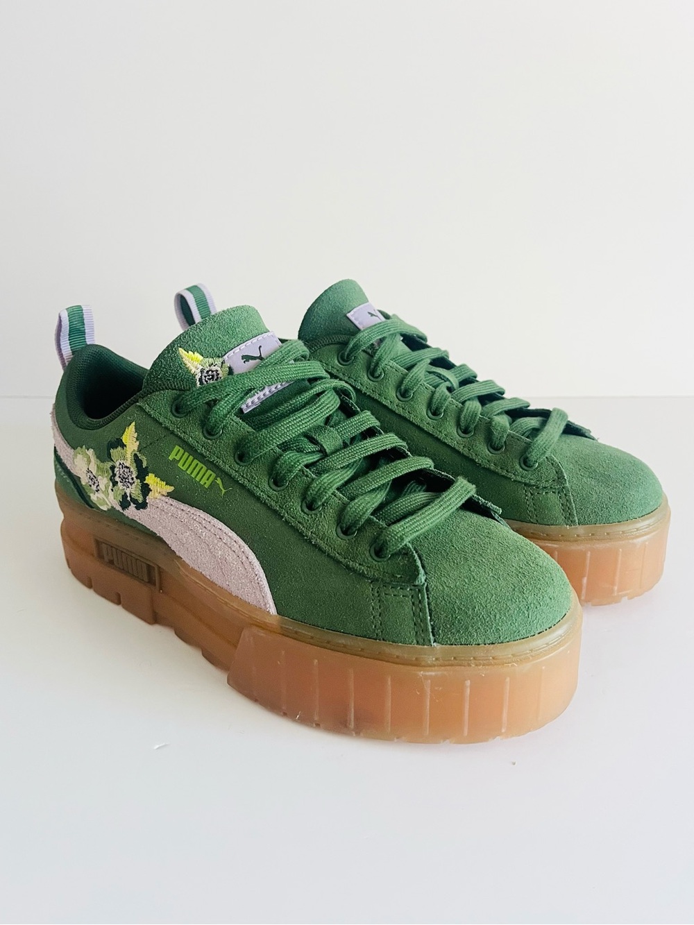 PUMA x Liberty Mayze Floral Platform Sneakers Size 8 Green